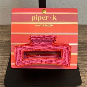 Piper K Pink Beaded Hair Clip 🩷